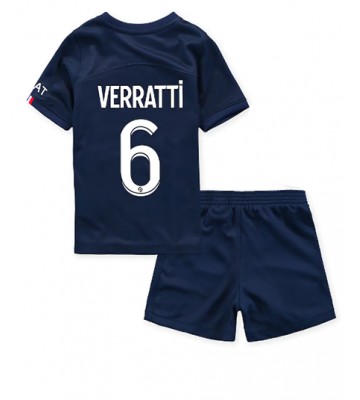 Paris Saint-Germain Marco Verratti #6 Hjemmedraktsett Barn 2022-23 Kortermet (+ Korte bukser)